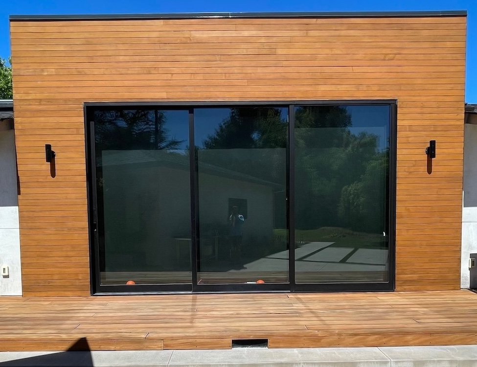 Restored cedar wood siding in Saratoga after professional cleaning, refinishing, and protective sealing