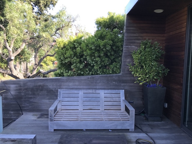 Weathered IPE wood siding in San Francisco before professional restoration and refinishing