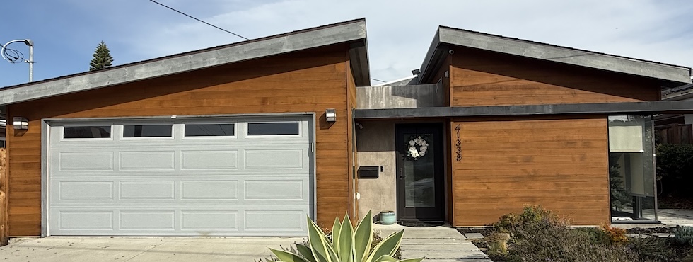 Restored cedar wood siding in Fremont after professional cleaning, refinishing, and protective sealing